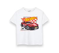 Hot Wheels Boy's Checkerboard Short Sleeved T-Shirt | Boys White | Size: 9-10 Years Hot Wheels White 9-10 Years