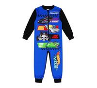 Hot Wheels Boys Fleece Sleepsuit Race Car Blue Kids Onesie