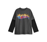 Hot Wheels Boys Grey Flame Logo Long Sleeved T-Shirt - 11-12 Years