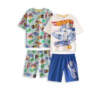 Hot Wheels Retro Badges Multicoloured Short Sleeve Short Leg Pyjama Set | Boys' Sleepwear | Pack of 2 PJ Sets Featuring Cars & Logos Merch - 11-12 Years