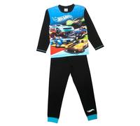 Hot Wheels Boys Pyjamas, Super Fast, 2 Piece PJ’s Set, Kids Nightwear, Blue/Black, Age 4-5 Years