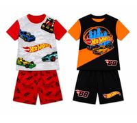 Hot Wheels Boys Short Pyjamas Pack of 2 - 100% Cotton Short Sleeve Top & Shorts - Kids PJ Set - Ages 18 Months-10 Years (7-8 Years)