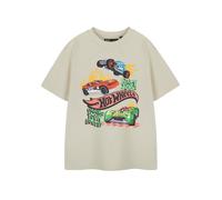 Hot Wheels Boys Beige Graphic Tee | Beast Mode Short Sleeved T-Shirt for Kids | Official Merchandise | Race Car Print Top for Boys | Cotton Shirt for Boys & Toddlers