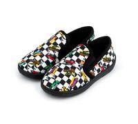 Hot Wheels Boys Slippers - Comfortable Anti-Slip Indoor House Shoes with Checkered Design, Rubber Sole, Racing Car Print - Range of UK Kids Shoe Sizes - (UK 10)
