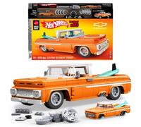 Mattel Brick Shop Hot Wheels Elite Series Building Set, Custom ’62 Chevy Pickup with 858 Pieces, Realistic Details and Custom Decals, Adult Collectors and Kids Ages 10+, JFT20