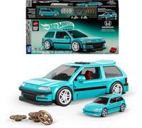 Mattel Brick Shop Hot Wheels Speed Series Building Set, Custom ’90 Honda Civic EF with 248 Pieces, Realistic Details and Custom Decals, Adult Collectors and Kids Ages 10+ , JHF62