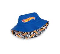 Hot Wheels Reversible Bucket Hat | Checkerboard Black & White and Blue Design | Casual Wear Hat Logo | Unisex Outdoor Sun Protection for Men