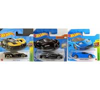 Hot Wheels Bugatti Chiron EB110 SS Bolide Bugatti 3 Car Bundle