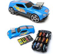 Hot Wheels Car Storage 2in1 Race N' Haul free wheel Car Storage case with Retractable Handle - Stores up to 15 cars (cars not included)