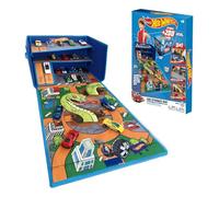Hot Wheels Cars Case Garage Box Playmat - 3-IN-1 Collapsible Car Toys Storage Box with Speed Roads I Toy Car Storage (Cars Not Included)