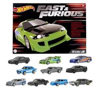 Hot Wheels Cars, Fast & Furious 10-Pack of 1:64 Scale Iconic Cars from the Fast Movies, 2 Exclusive Models, Elevated Deco Execution, Gift for Fast Fans, HNT21