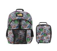 Hot Wheels Cars & Titles All-Over Print 16" Backpack & Lunch Kit Set