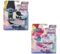 Hot Wheels Character Cars DreamWorks Trolls Band Together Poppy and Branch Set of 2 Diecast Vehicles