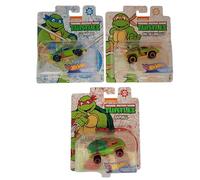 Hot Wheels Character Cars TMNT Teenage Mutant Turtles Set of 3 Diecast Vehicles Bundle with Ninjas Raphael, Michelangelo, and Leonardo