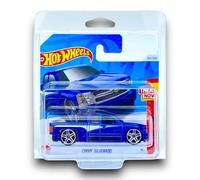 Hot Wheels Chevy Silverado (Blue, Black & White) 3/10 Then and Now - 2024-207/250 (Short Card) - includes a KLAS Car Keeper Case - HTC67