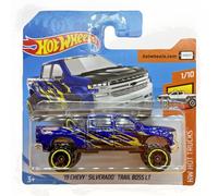 Hot Wheels Chevy Silverado Trail Boss 2019 Blue Hot Trucks Diecast