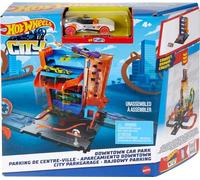 Hot Wheels City Downtown Car Park - 4-Level Garage Playset with 1 Car included - Moveable Features - Connects to Other Sets - Gift for Kids 4+ - HDR28