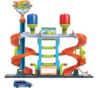 Hot Wheels City Mega Car Wash, 1 Color Shifters Car, Hot Ice Cold Water Tanks