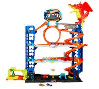 Hot Wheels City Netflix Ultimate Garage Playset with 2 Die-Cast Cars, 4 Levels