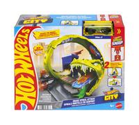 Hot Wheels Toy Car Track Set, Snake Gas Station Playset with 1:64 Scale Die-Cast Vehicle, 2 Ways to Play, Corkscrew Loop & Speed Snap Track