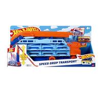 Hot Wheels City Speed Drop Transport Hauler, Includes 1 Hot Wheels Car, Can Hold More than 20 1:64 Scale Vehicles, Transforms into 2-Foot Tall Gravity Drop, Gift for Kids 4 Years & Older, HDY92