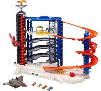 Hot Wheels City Super Garage Ultimate Small Car Playset with Circuit and Tracks, Closed Box, Kids Toy, FML03