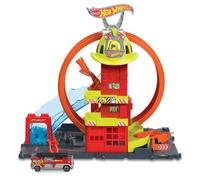 Hot Wheels City Super Loop Fire Station Playset & 1 Car
