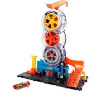 Hot Wheels City Super Twist Tire Shop Playset, Spin the Key to Make Cars Travel