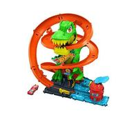 Hot Wheels City T-Rex Blaze Battle Playset & 1:64 Scale Die-Cast Car, Dinosaur Nemesis