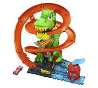 Hot Wheels City T-Rex Blaze Battle Playset Dinosaur Attack Track Car Toy Set