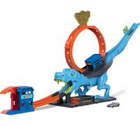 Hot Wheels City T-Rex Chomp Down Track Set 10.16 cm, Blue - T-rex