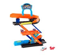 Hot Wheels City Toy Car Track Set, Transforming Stunt Garage Playset & 1:64 Scale Die-Cast Vehicle, Storage for 10+ Cars & Stunting Speedway, JHL94