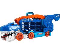 Hot Wheels City Ultimate Hauler, Transforms into Stomping T-Rex with Race Track,