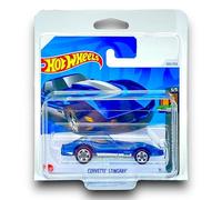 Hot Wheels Corvette Stingray (Blue) 5/5 HW Dream Garage - 2024-109/250 (Short Card) - includes a KLAS Car Keeper Protector Case - HTD53