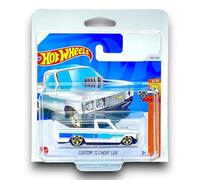 Hot Wheels Custom '72 Chevy LUV (White & Blue) 6/10 HW Hot Trucks - 2024-118/250 (Short Card) - includes a KLAS Car Keeper Protector Case - HTD75