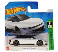 Hot Wheels - Delorean Alpha5 - HW Green Speed 7/10 - HTB84 - Short Card - DMC - White - Mattel 2024-1:64