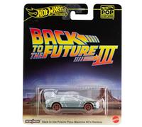 Hot Wheels Die Cast Back To The Future De Lorean 1955 Version of Rails Back to the Future - 1:64 Scale 7 cm - Premium Pop Culture, Metallic