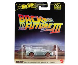 Hot Wheels Die Cast Back To The Future De Lorean 1955 Version of Rails Back to the Future - 1:64 Scale 7 cm - Premium Pop Culture, Metallic