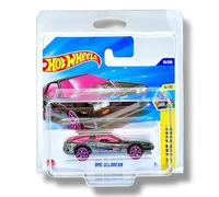 Hot Wheels DMC Delorean (Black, Purple & Pink) 5/10 HW Art Cars - 2025-36/250 (Short Card) - includes a KLAS Car Keeper Protector Case - HYW88