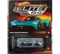 Hot Wheels Elite 64 Aston Martin Valkyrie - Premium Die-Cast Car with Opening Gull-Wing Doors, Real Riders Rubber Tires, Metal Body & Chassis - Metallic Teal - HWR91 Collector Car 1:64 Scale