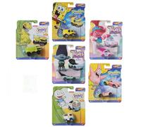 Hot Wheels Entertainment Character Cars with Spongebob Squarepants, Trolls and Rugrats Complete Set of 6 Diecast Vehicles from HHB74-956P Release