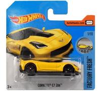 HOT WHEELS FACTORY FRESH 1/10 CORVETTE C7 Z06 217/365 SHORT CARD YELLOW