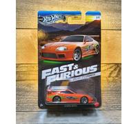 Hot Wheels Fast and Furious Brian O'Conner Car Toyota Supra Orange Model Die Cast Scale 1:64 - Length 7 cm - JBY30