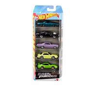 Hot Wheels Fast & Furious Toy Cars, Set of 5 1:64 Scale Die-Cast Vehicles Inspired By & Seen in the Fast Movies, JDR19