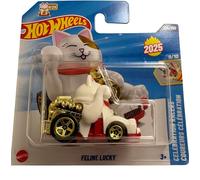 Hot Wheels Feline Lucky White HYW52 - Celebration Racers 2025 - Lucky Cat in 1:64 Scale - Collector's Vehicle