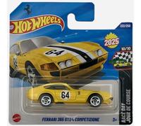 Hot Wheels Ferrari 365 GTB4 Competizione JBC19 HW Race Day 10/10 Short Card Yellow Ferrari Licence Mattel 2025 1:64