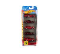 Hot Wheels Toy Ferrari Cars, Die-Cast 5-Pack in 1:64 Scale, Officially Licensed Set of 5 Ferrari Collectible Vehicles for Play or Display , JLN12