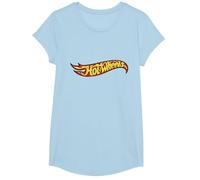 Hot Wheels Flame Logo Kids T-Shirt, Girls, Baby Blue, Small