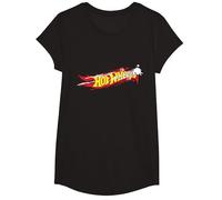 Hot Wheels Flame Logo Kids T-Shirt, Girls, Black, Medium
