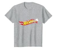 Hot Wheels Flame Logo Kids T-Shirt, Youth, Heather Grey, Small